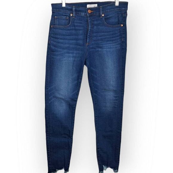 LOFT Chewed Hem Slim Pocket Skinny Crop Jeans in Botanic Blue Wash size 29/8 - Picture 3 of 11